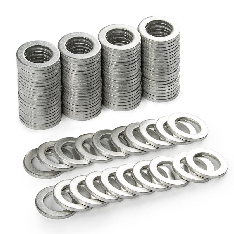 FANHAY 94109-14000 Oil Drain Plug Gasket Washer Crush Seal-14mm Replacement for Acura Honda for Chevrolet Eagle for Isuzu Jeep Kia for Lexus Saturn Suzuki,9410914000 (M14-Silver-100pcs) - Image 1
